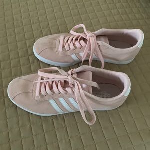 Ladies Adidas Neo Sneakers Pink/White Suede 8.5